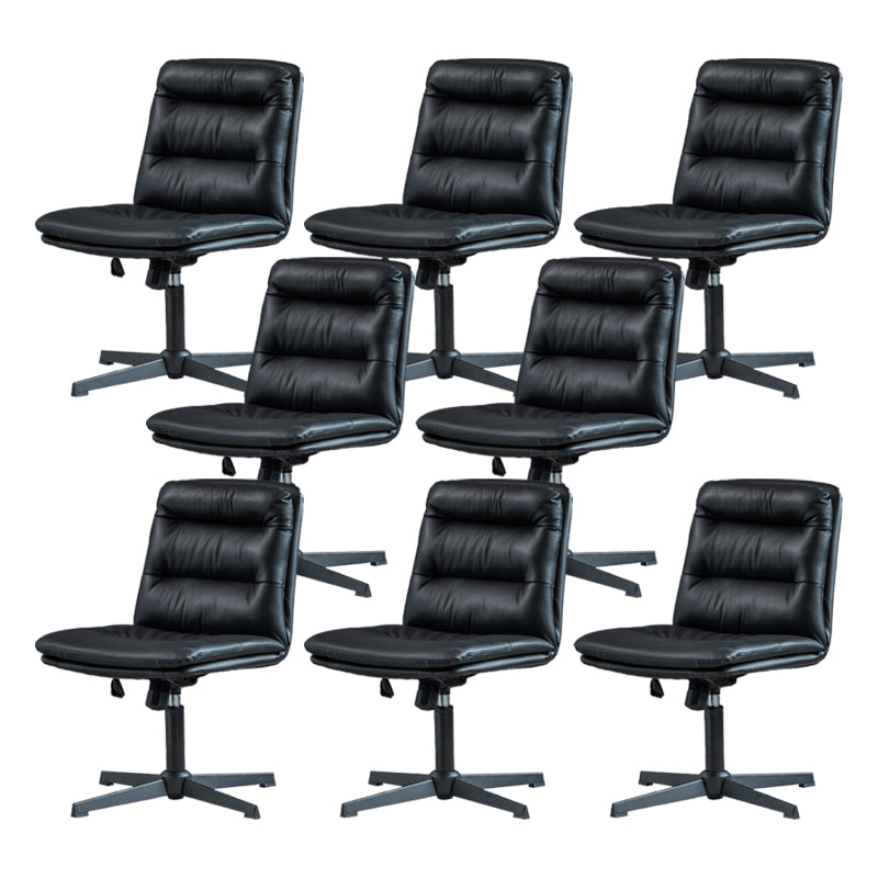 Armless Office Chair No Distressing Ergonomic Desk Chair with Wheels