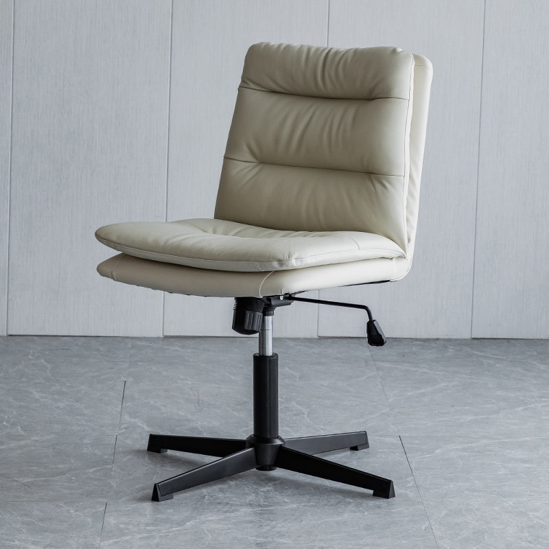 Armless Office Chair No Distressing Ergonomic Desk Chair with Wheels