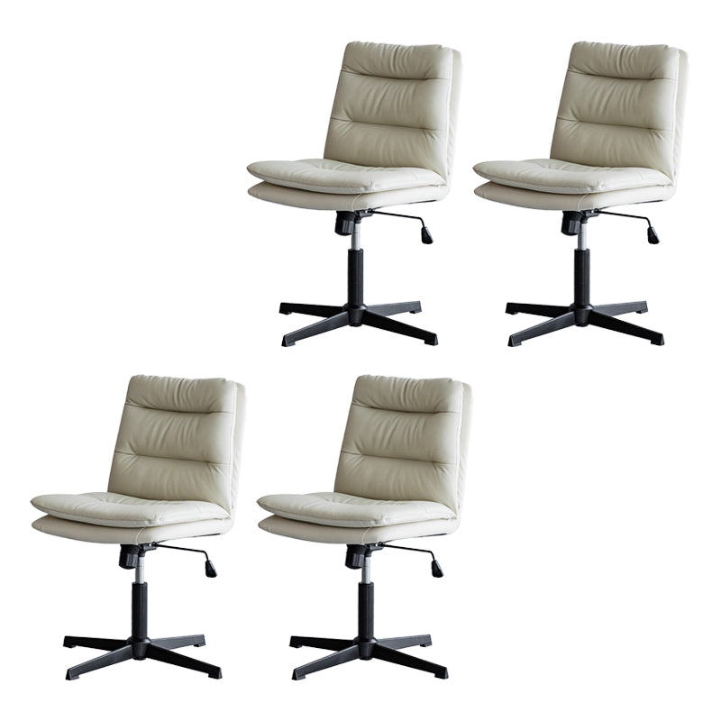 Armless Office Chair No Distressing Ergonomic Desk Chair with Wheels