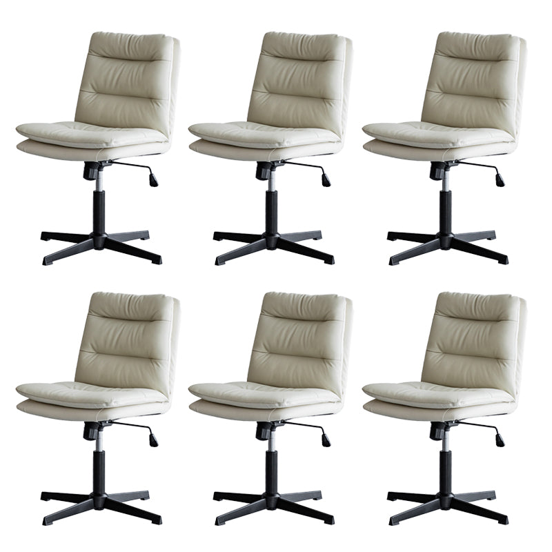 Armless Office Chair No Distressing Ergonomic Desk Chair with Wheels