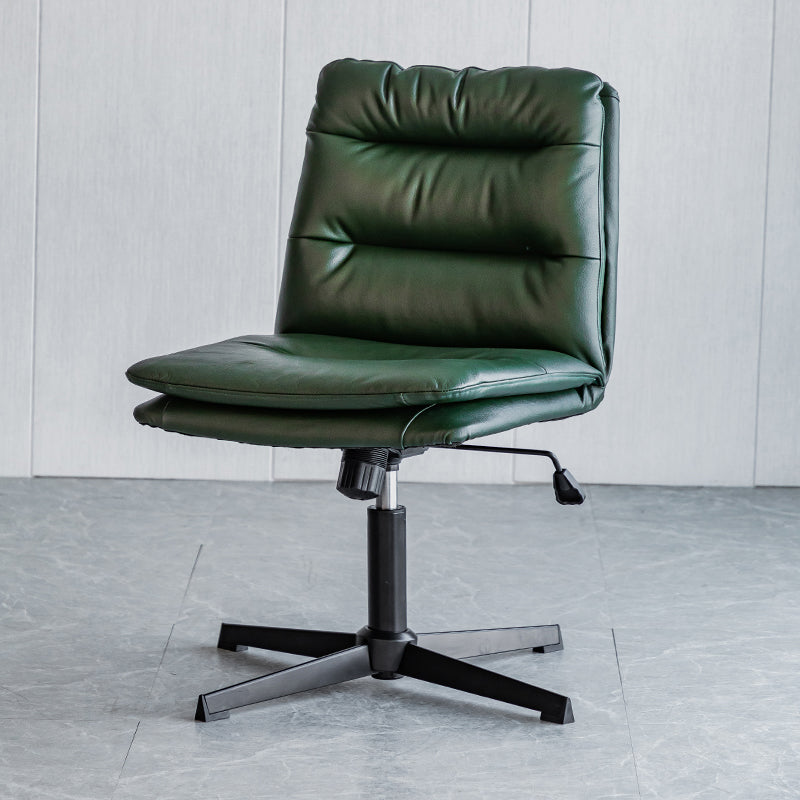 Armless Office Chair No Distressing Ergonomic Desk Chair with Wheels