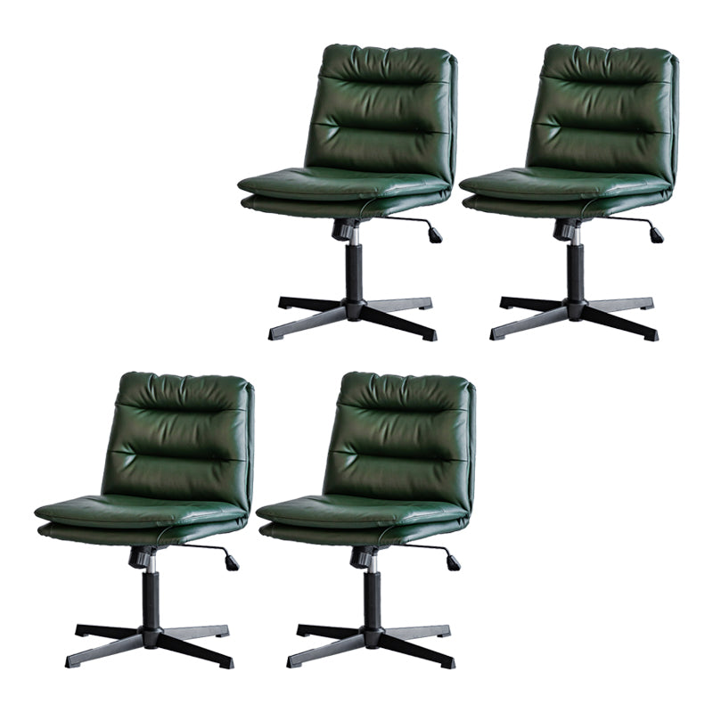 Armless Office Chair No Distressing Ergonomic Desk Chair with Wheels