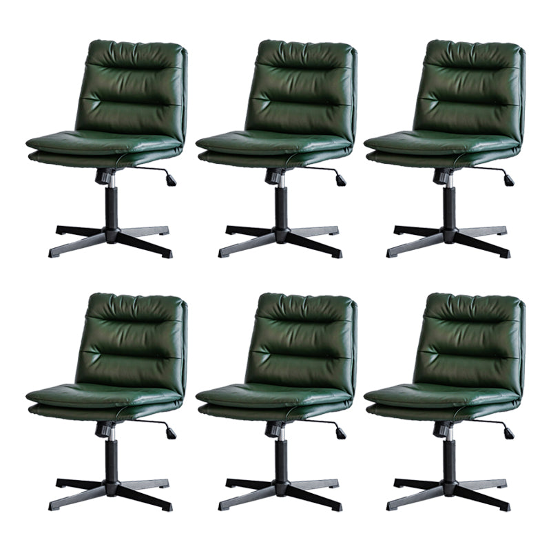 Armless Office Chair No Distressing Ergonomic Desk Chair with Wheels