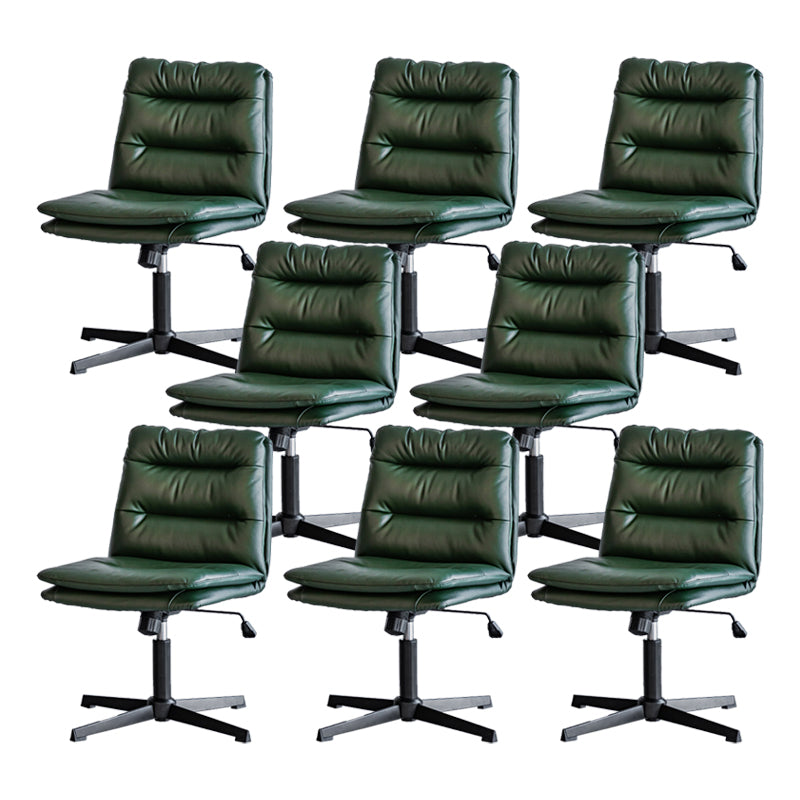 Armless Office Chair No Distressing Ergonomic Desk Chair with Wheels