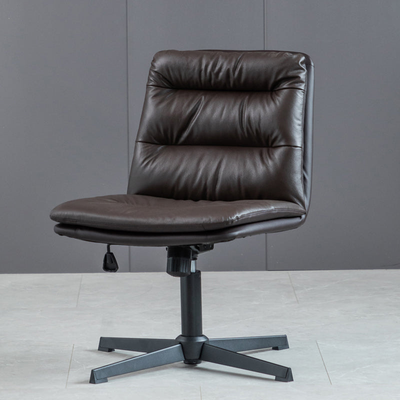 Armless Office Chair No Distressing Ergonomic Desk Chair with Wheels