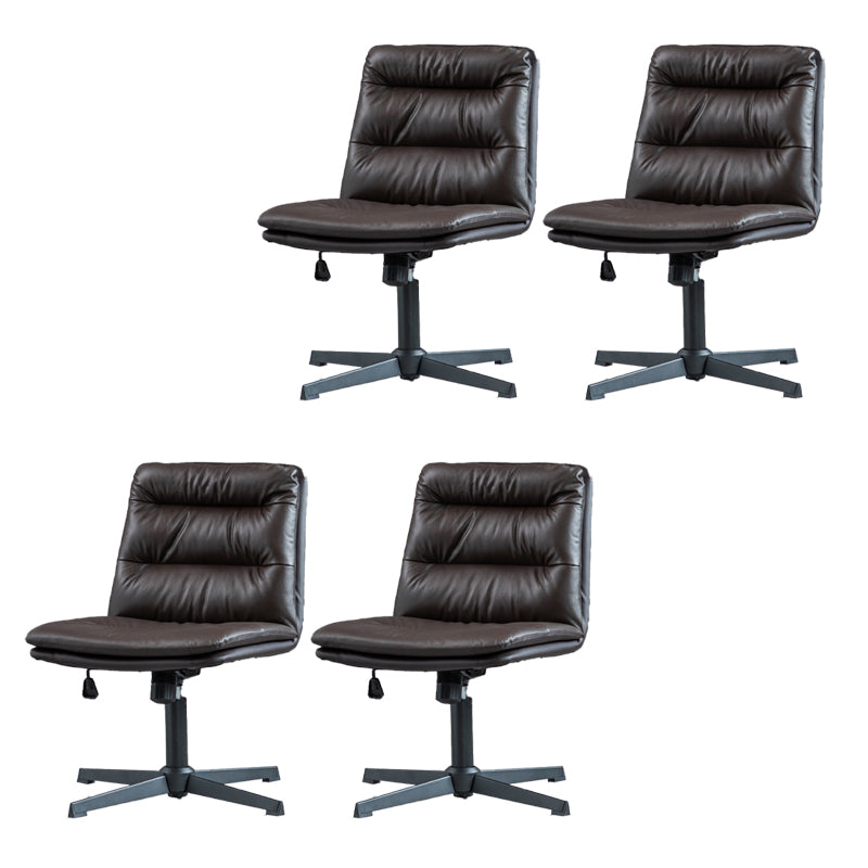 Armless Office Chair No Distressing Ergonomic Desk Chair with Wheels