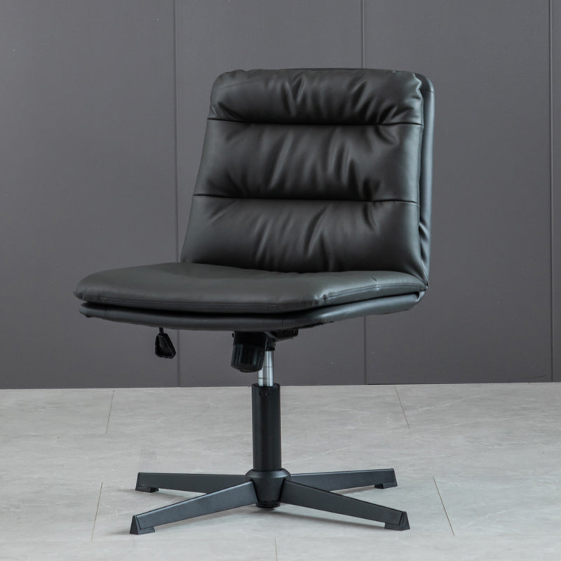 Armless Office Chair No Distressing Ergonomic Desk Chair with Wheels