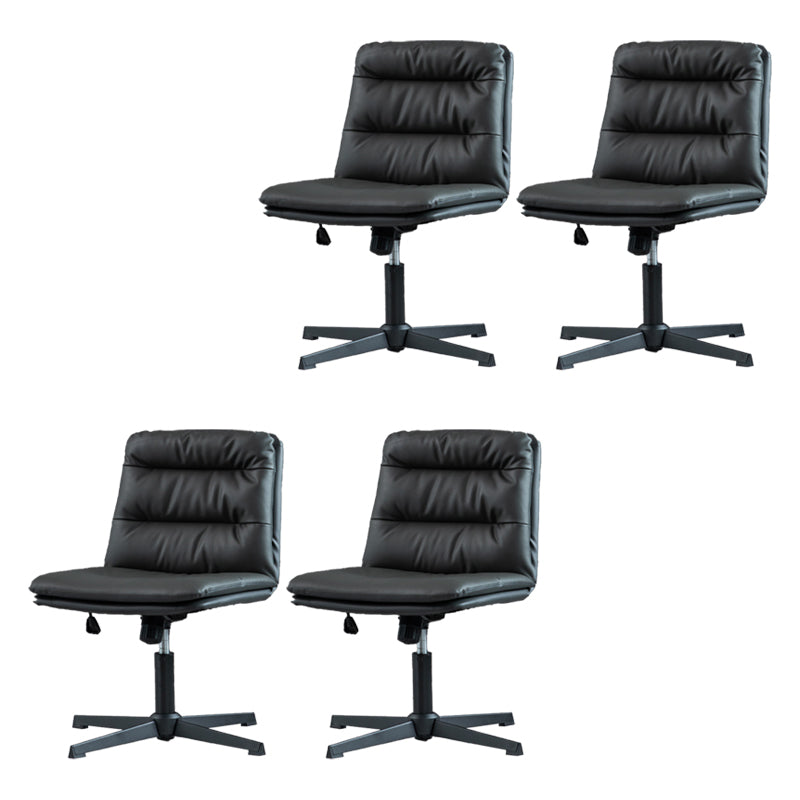 Armless Office Chair No Distressing Ergonomic Desk Chair with Wheels