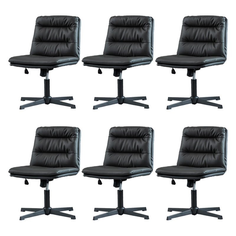 Armless Office Chair No Distressing Ergonomic Desk Chair with Wheels