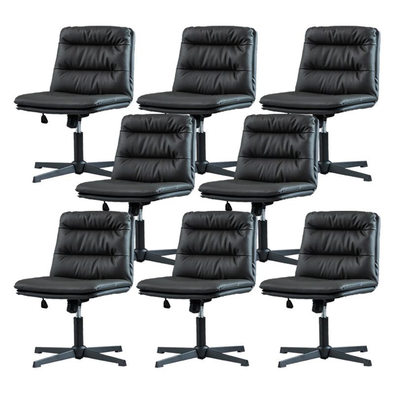 Armless Office Chair No Distressing Ergonomic Desk Chair with Wheels