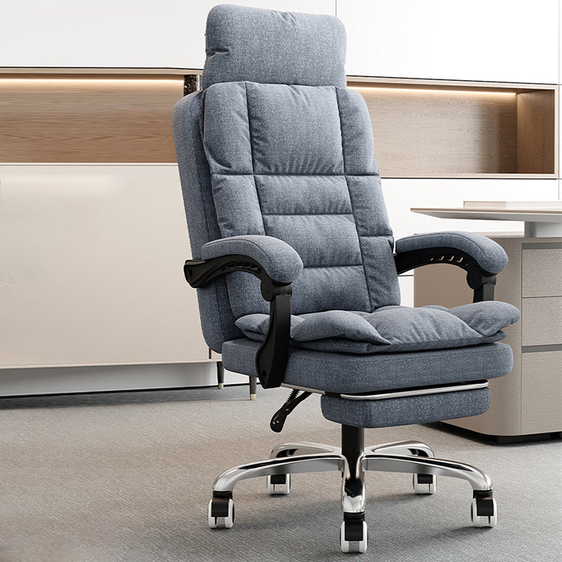 Linen Ergonomic Swivel Office Chair Height-adjustable Office Chair