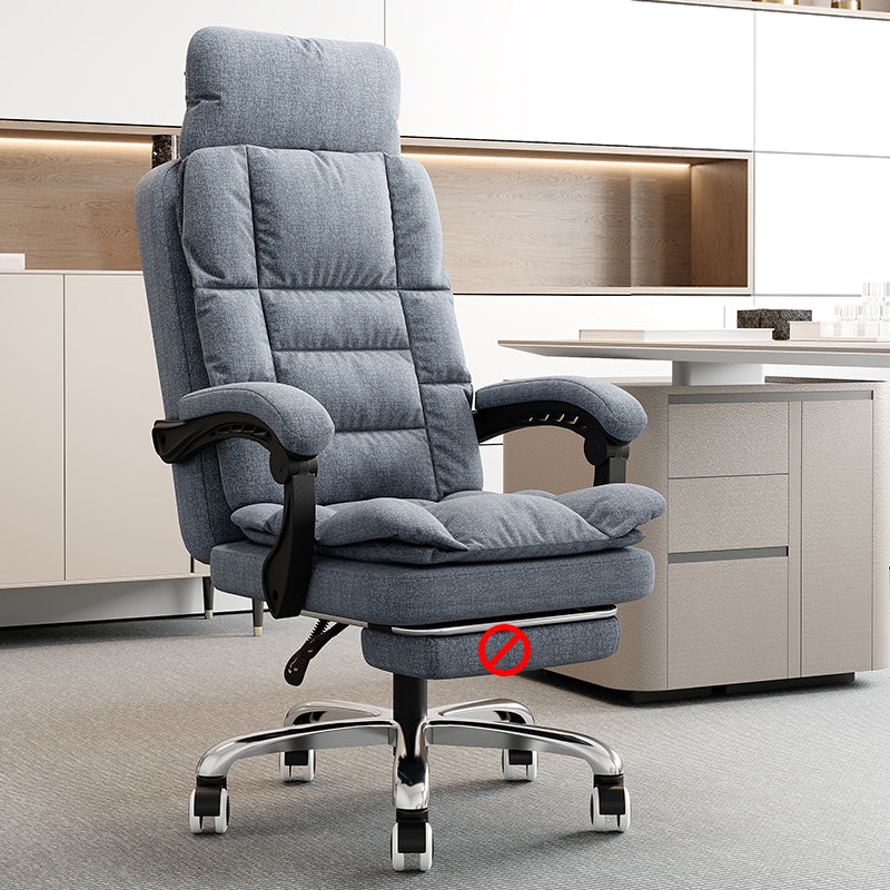 Linen Ergonomic Swivel Office Chair Height-adjustable Office Chair