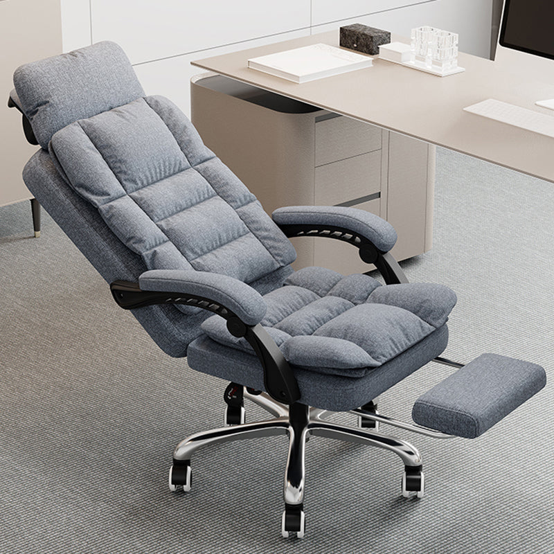 Linen Ergonomic Swivel Office Chair Height-adjustable Office Chair