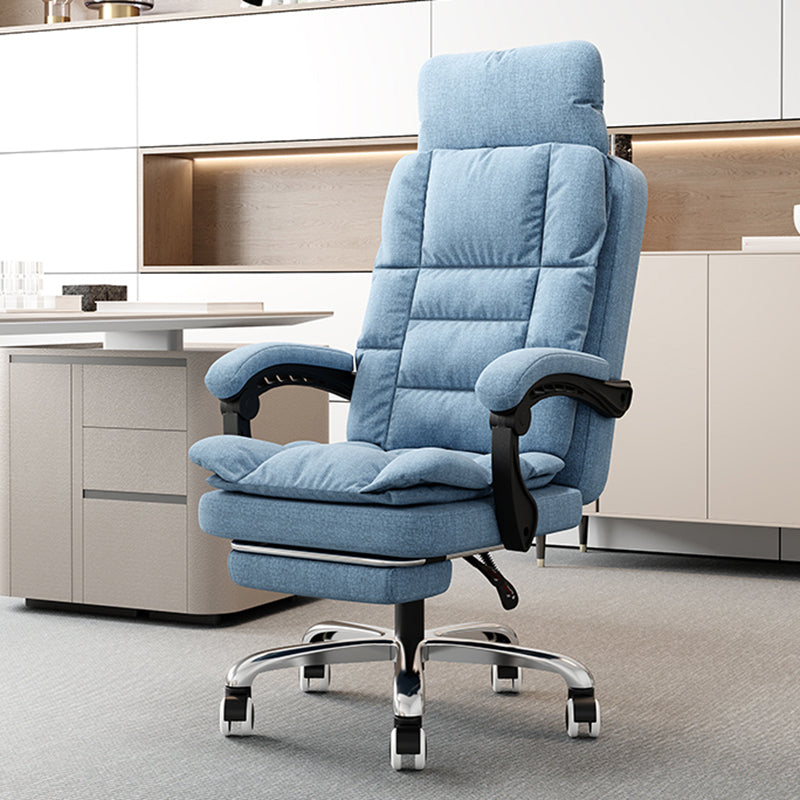 Linen Ergonomic Swivel Office Chair Height-adjustable Office Chair