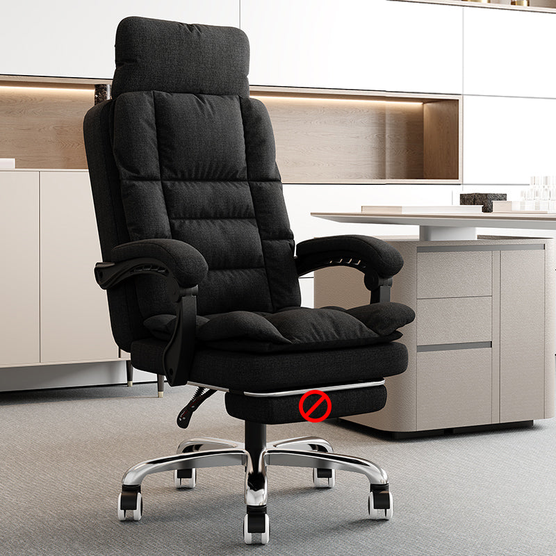 Linen Ergonomic Swivel Office Chair Height-adjustable Office Chair