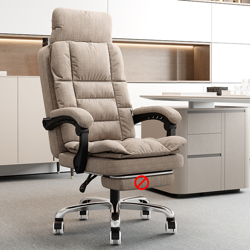 Linen Ergonomic Swivel Office Chair Height-adjustable Office Chair