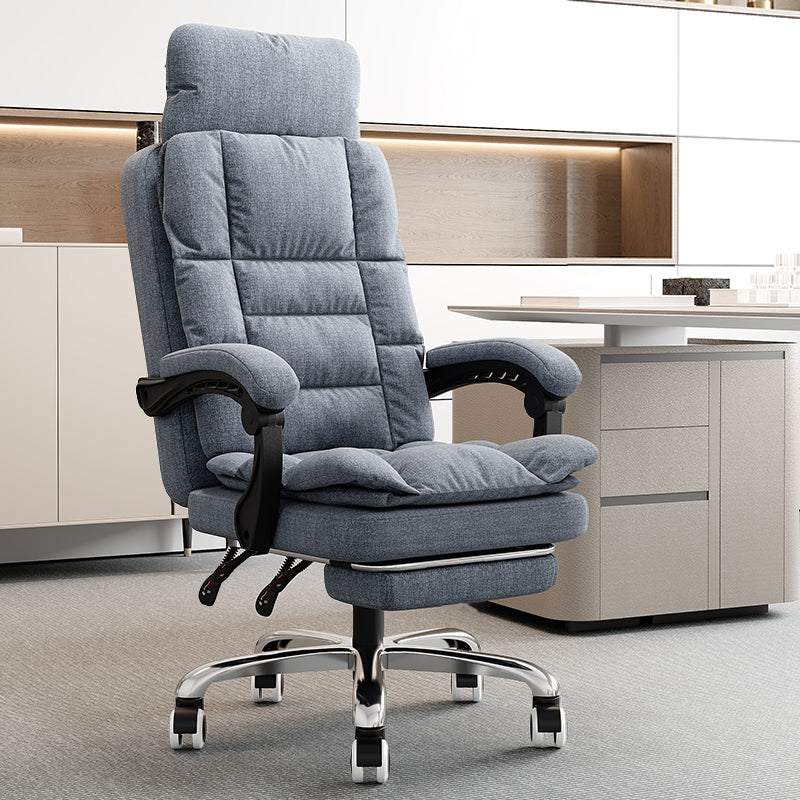 Linen Ergonomic Swivel Office Chair Height-adjustable Office Chair