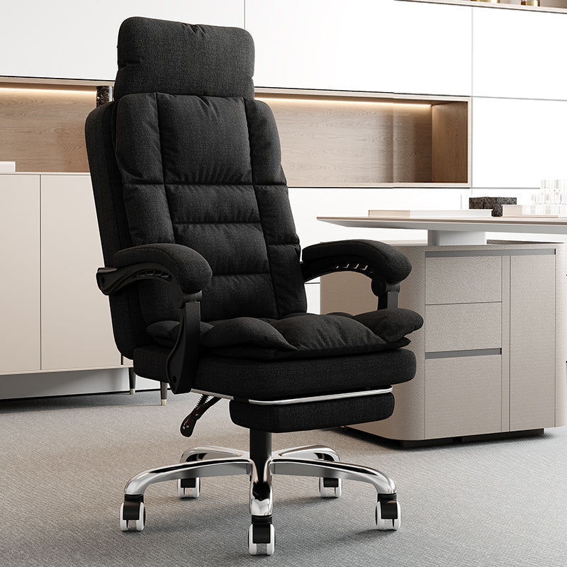 Linen Ergonomic Swivel Office Chair Height-adjustable Office Chair