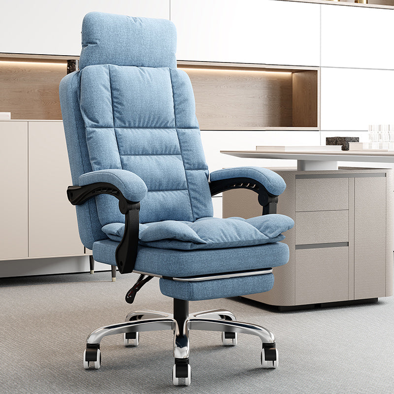 Linen Ergonomic Swivel Office Chair Height-adjustable Office Chair