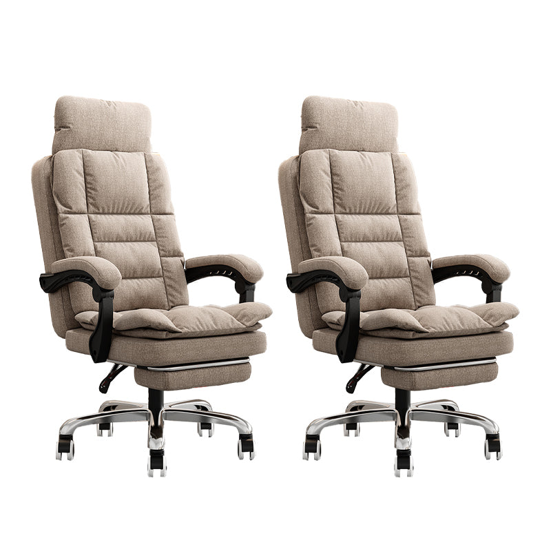 Linen Ergonomic Swivel Office Chair Height-adjustable Office Chair