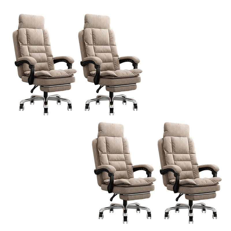 Linen Ergonomic Swivel Office Chair Height-adjustable Office Chair