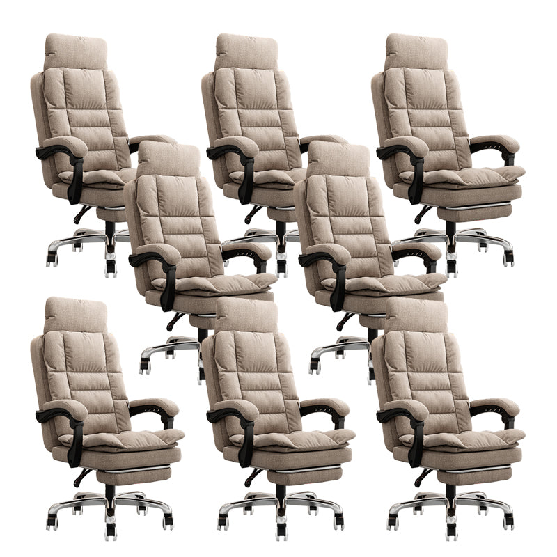 Linen Ergonomic Swivel Office Chair Height-adjustable Office Chair