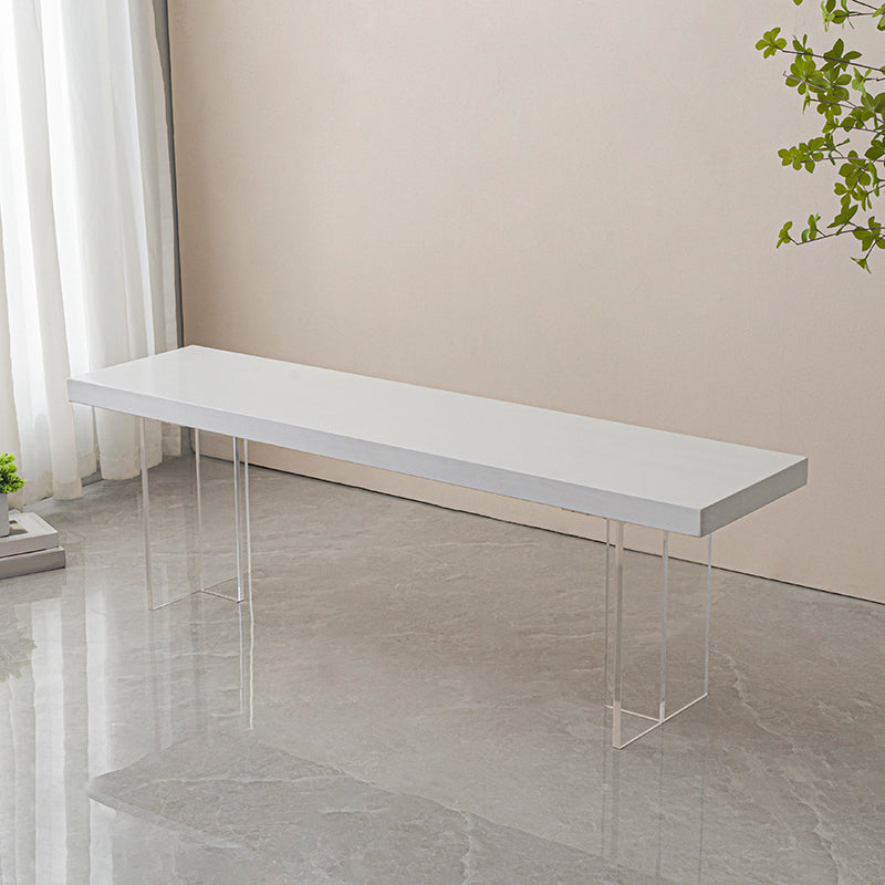 Contemporary Solid Wood Bench Brown Seating Bench with Acrylic Base