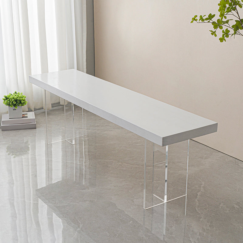 Contemporary Solid Wood Bench Brown Seating Bench with Acrylic Base