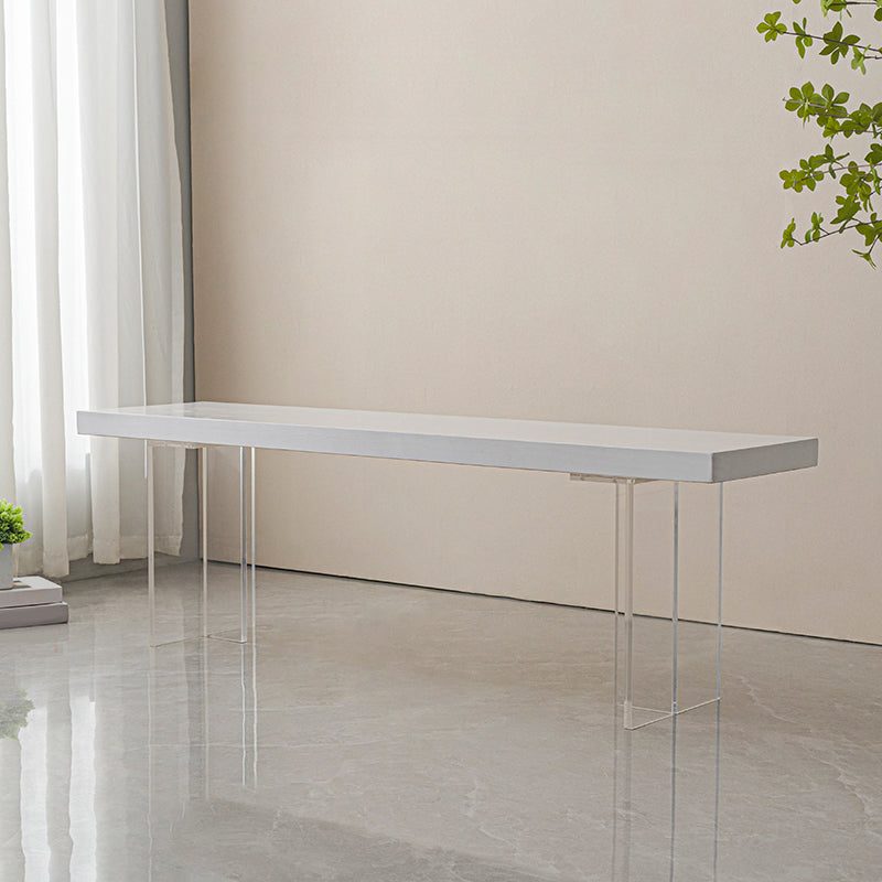 Contemporary Solid Wood Bench Brown Seating Bench with Acrylic Base