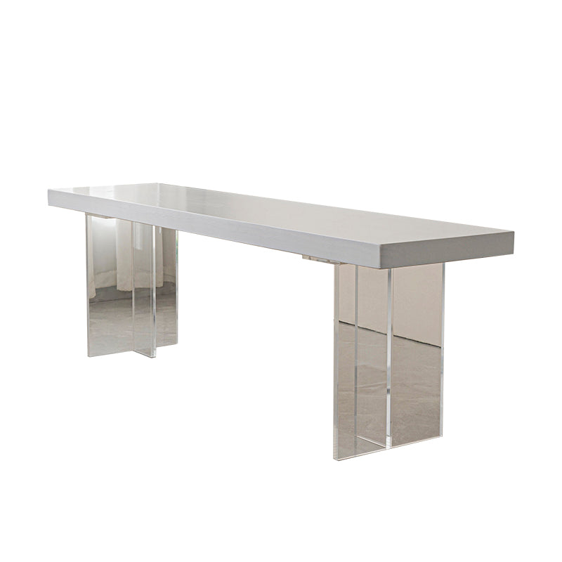 Contemporary Solid Wood Bench Brown Seating Bench with Acrylic Base