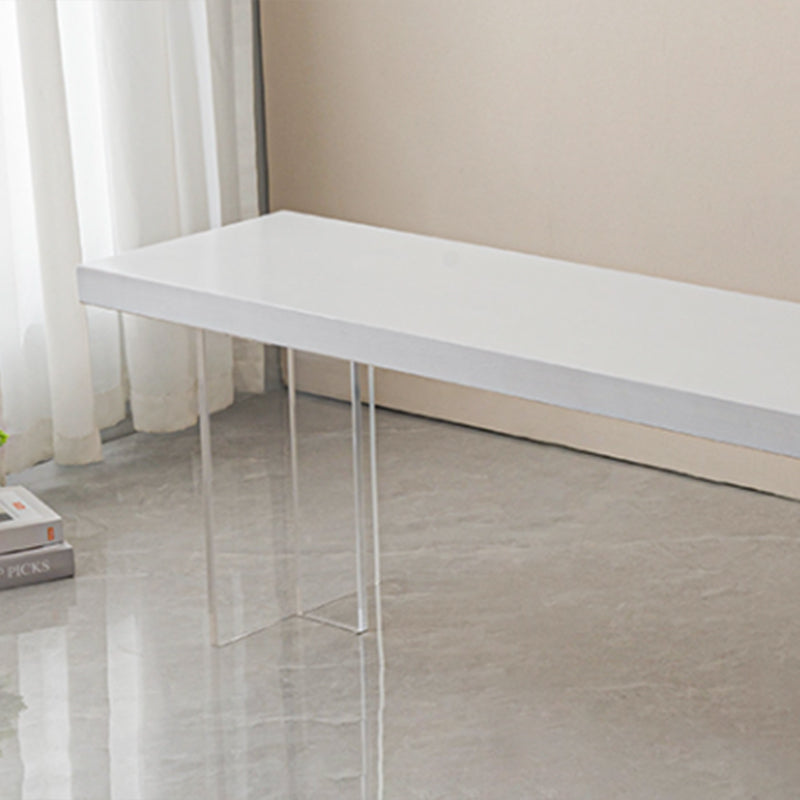 Contemporary Solid Wood Bench Brown Seating Bench with Acrylic Base