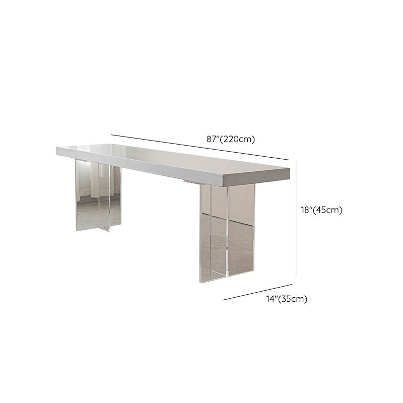 Contemporary Solid Wood Bench Brown Seating Bench with Acrylic Base