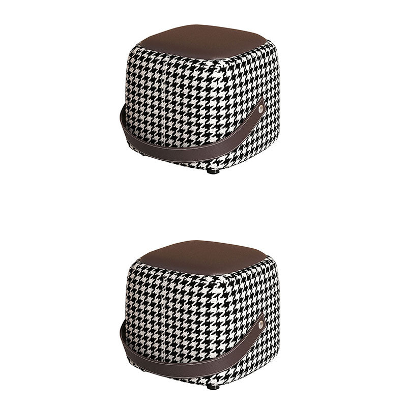 Modern Pouf Ottoman Faux Leather Upholstered Portable Ottoman