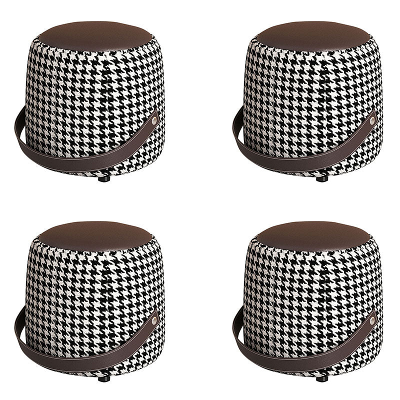 Modern Pouf Ottoman Faux Leather Upholstered Portable Ottoman
