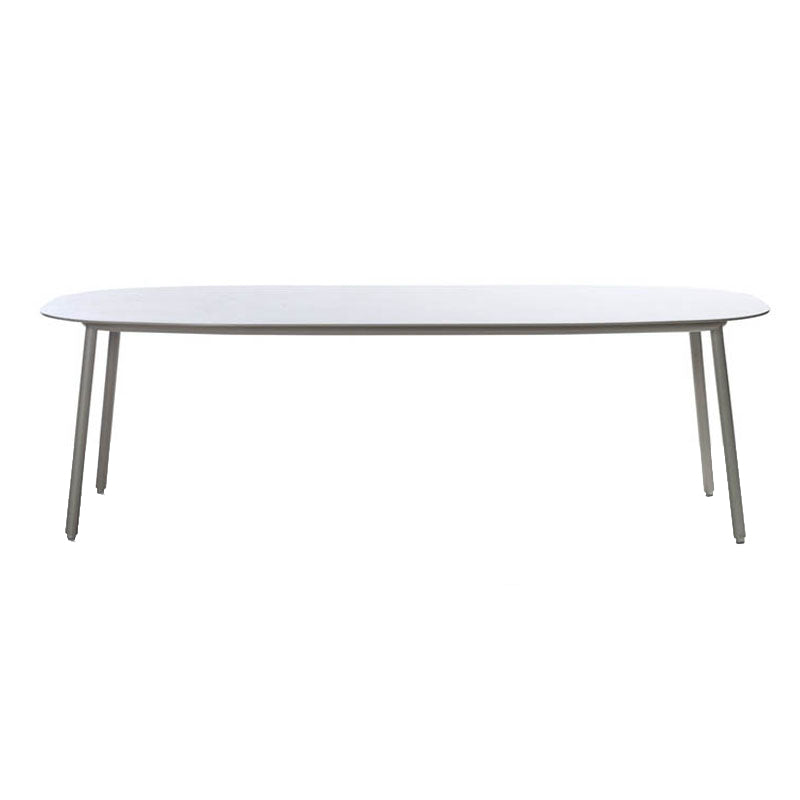 Modern Stone Courtyard Table Aluminium Geometric Outdoor Table