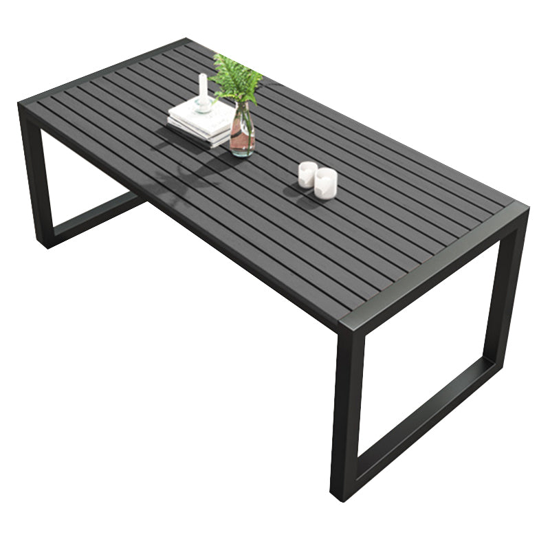 Modern Geometric Courtyard Table Artificial Wood Outdoors Table