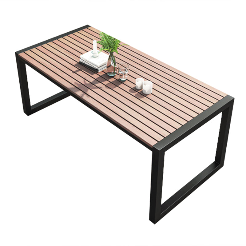 Modern Geometric Courtyard Table Artificial Wood Outdoors Table