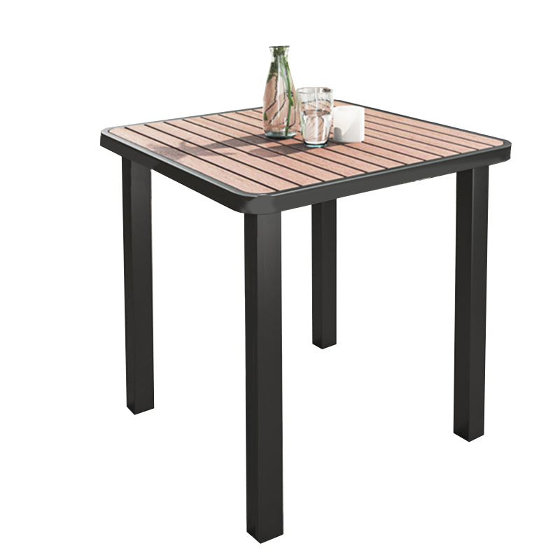 Modern Geometric Courtyard Table Artificial Wood Outdoors Table