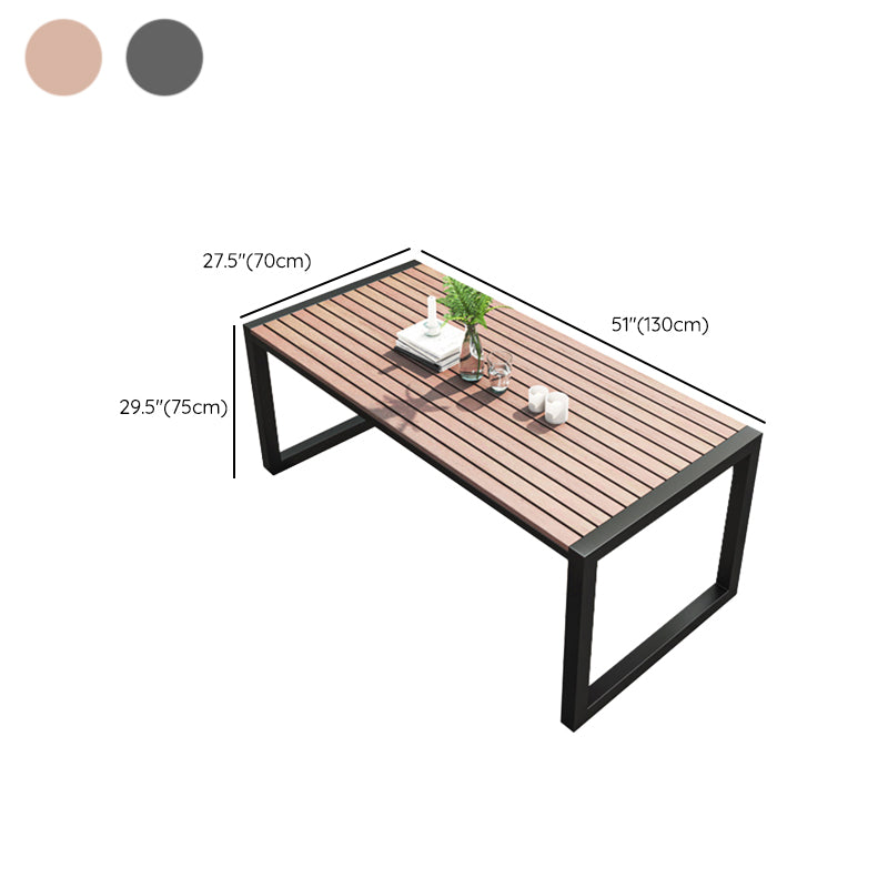 Modern Geometric Courtyard Table Artificial Wood Outdoors Table