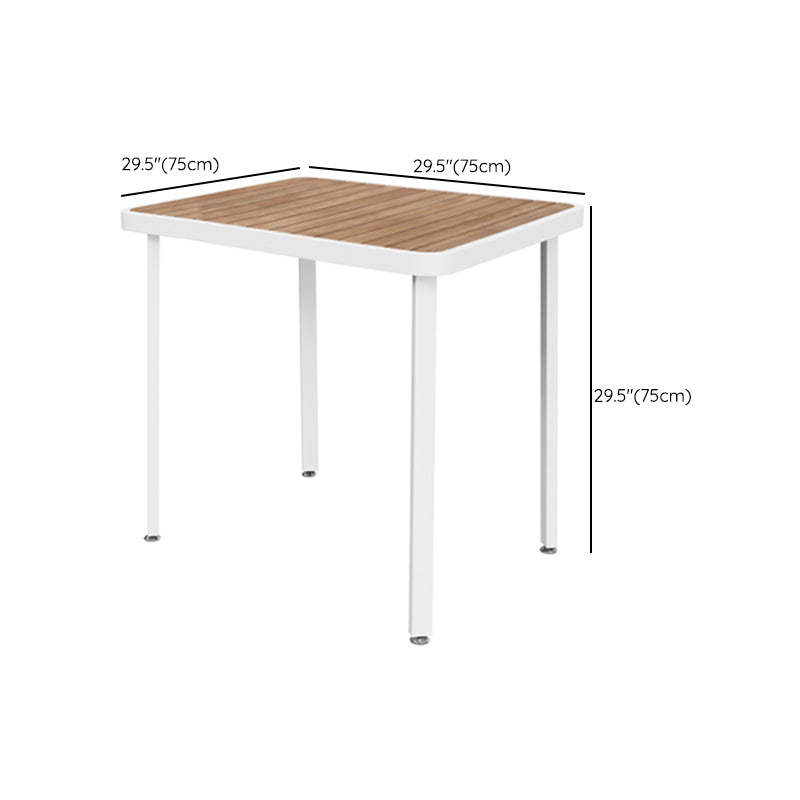 Modern Waterproof Geometric Courtyard Table Plastic Wood Outdoor Table