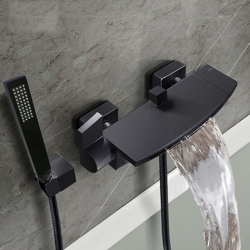 Modern Waterfall Bath Faucet Solid Color Wall Mounted Bathroom Faucet