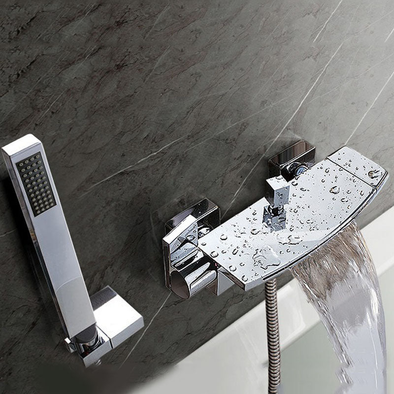 Modern Waterfall Bath Faucet Solid Color Wall Mounted Bathroom Faucet