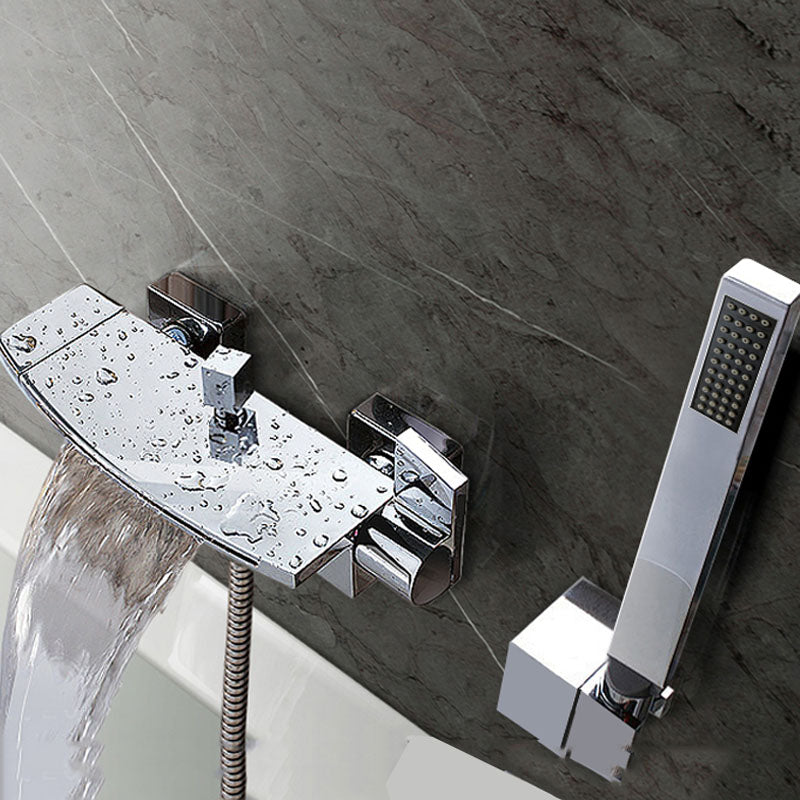 Modern Waterfall Bath Faucet Solid Color Wall Mounted Bathroom Faucet