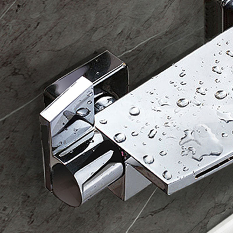 Modern Waterfall Bath Faucet Solid Color Wall Mounted Bathroom Faucet