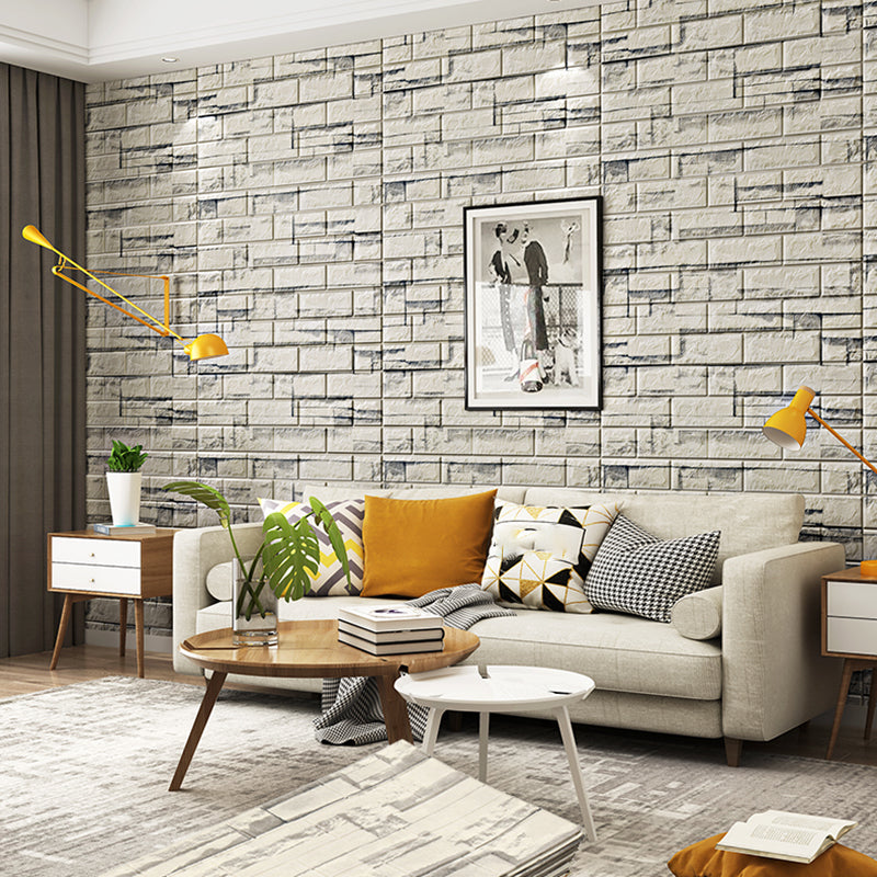 Industrial Wall Plank 3D Brick Wall Panels Waterproof Stick Wall Tile Set of 10