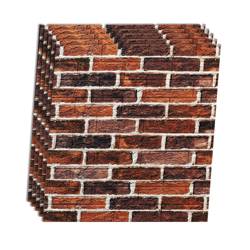 Industrial Wall Plank 3D Brick Wall Panels Waterproof Stick Wall Tile Set of 10