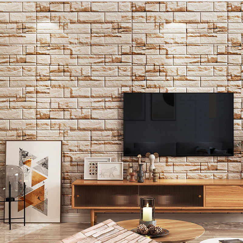 Industrial Wall Plank 3D Brick Wall Panels Waterproof Stick Wall Tile Set of 10