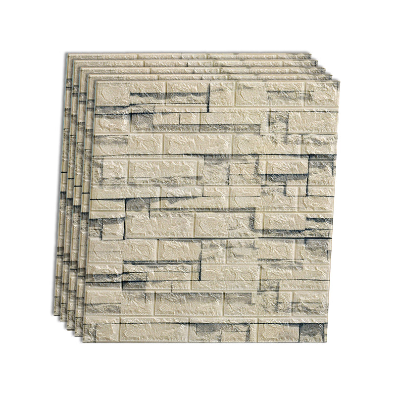 Industrial Wall Plank 3D Brick Wall Panels Waterproof Stick Wall Tile Set of 10