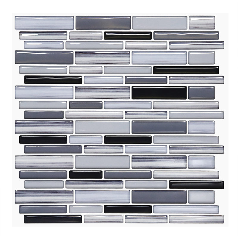 Plastic Peel and Stick Backsplash Wall Tile 3D Square Wallpaper