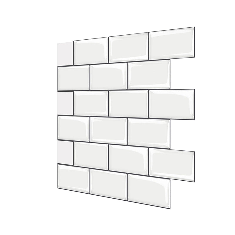 Plastic Peel and Stick Backsplash Wall Tile 3D Square Wallpaper